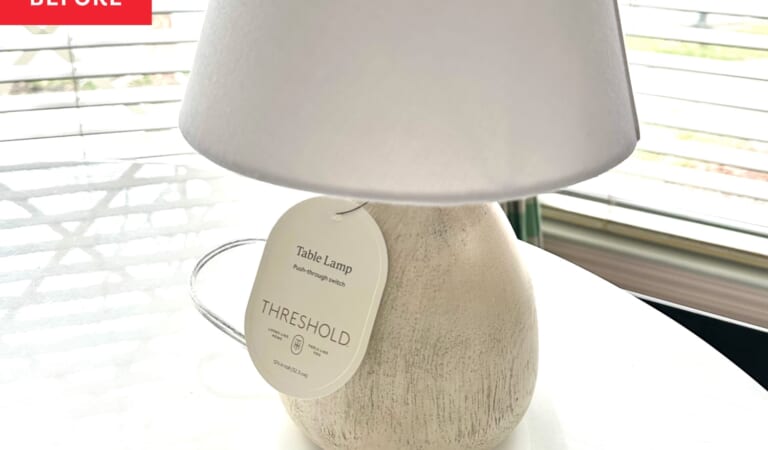 I Used Cheap Napkins to Give a $12 Target Lamp a Cottagecore Makeover